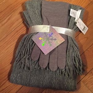 NY & Co. Scarf and Glove set!  Warm and cozy! Gray